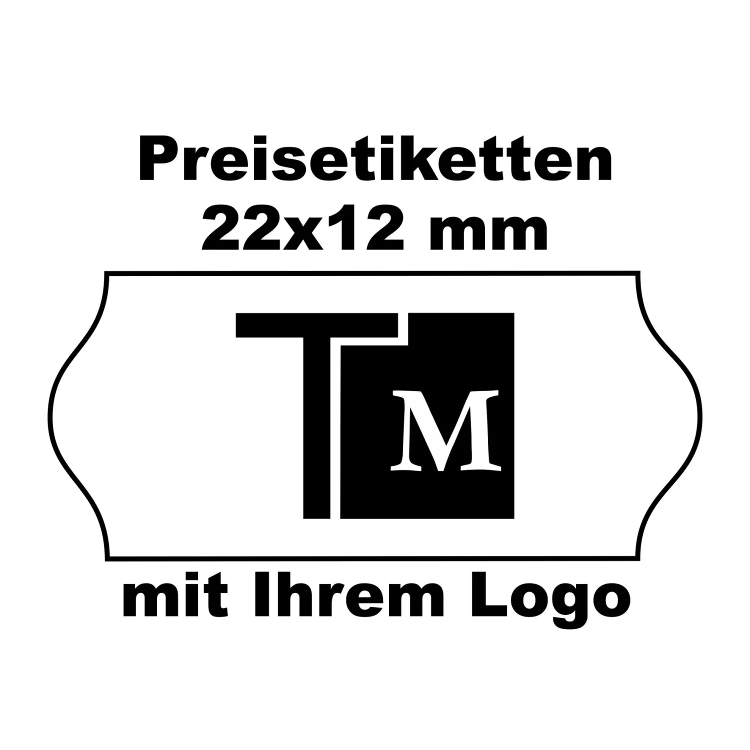 Etiketten 22x12 mm mit Aufdruck
