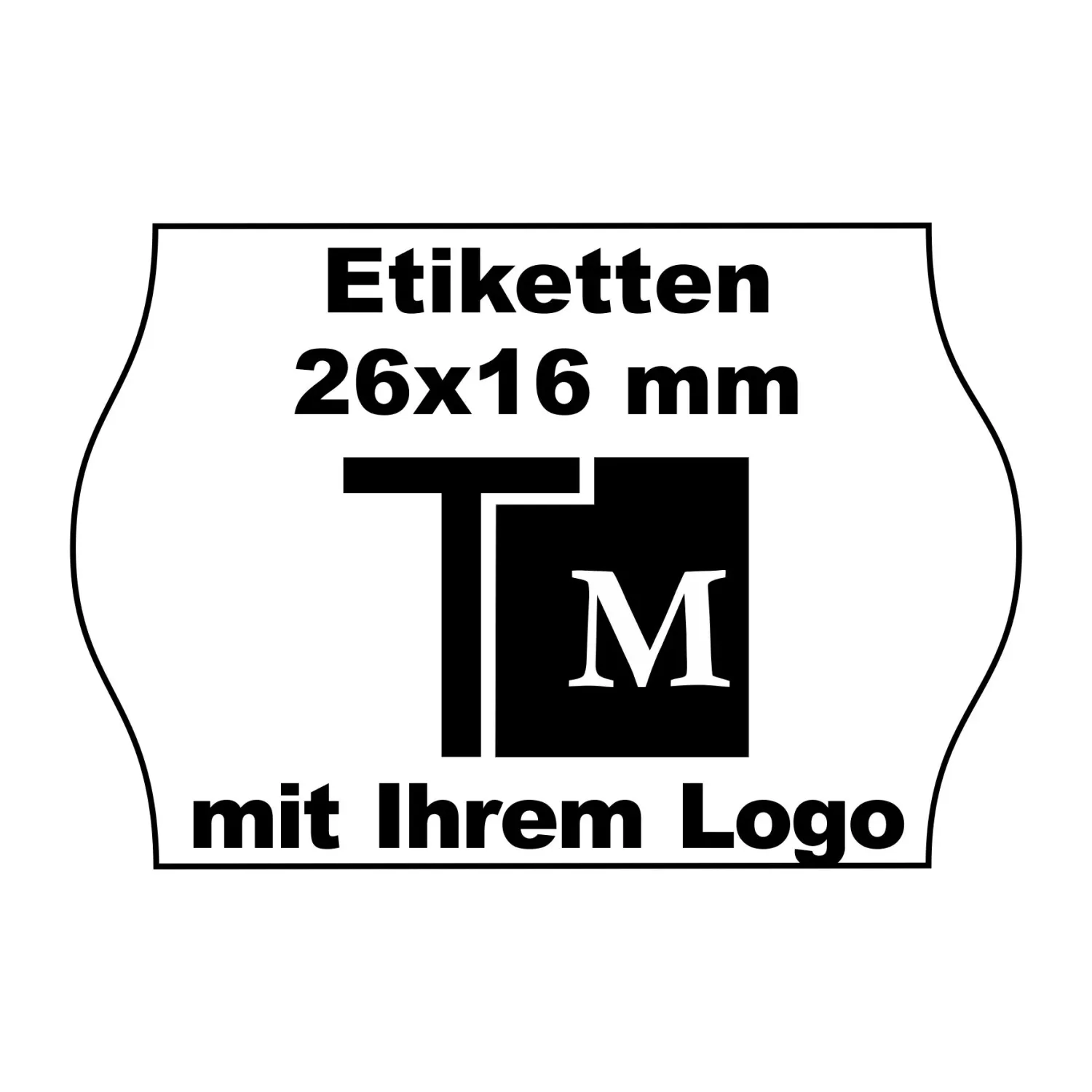Etiketten 26x16 mm mit Aufdruck