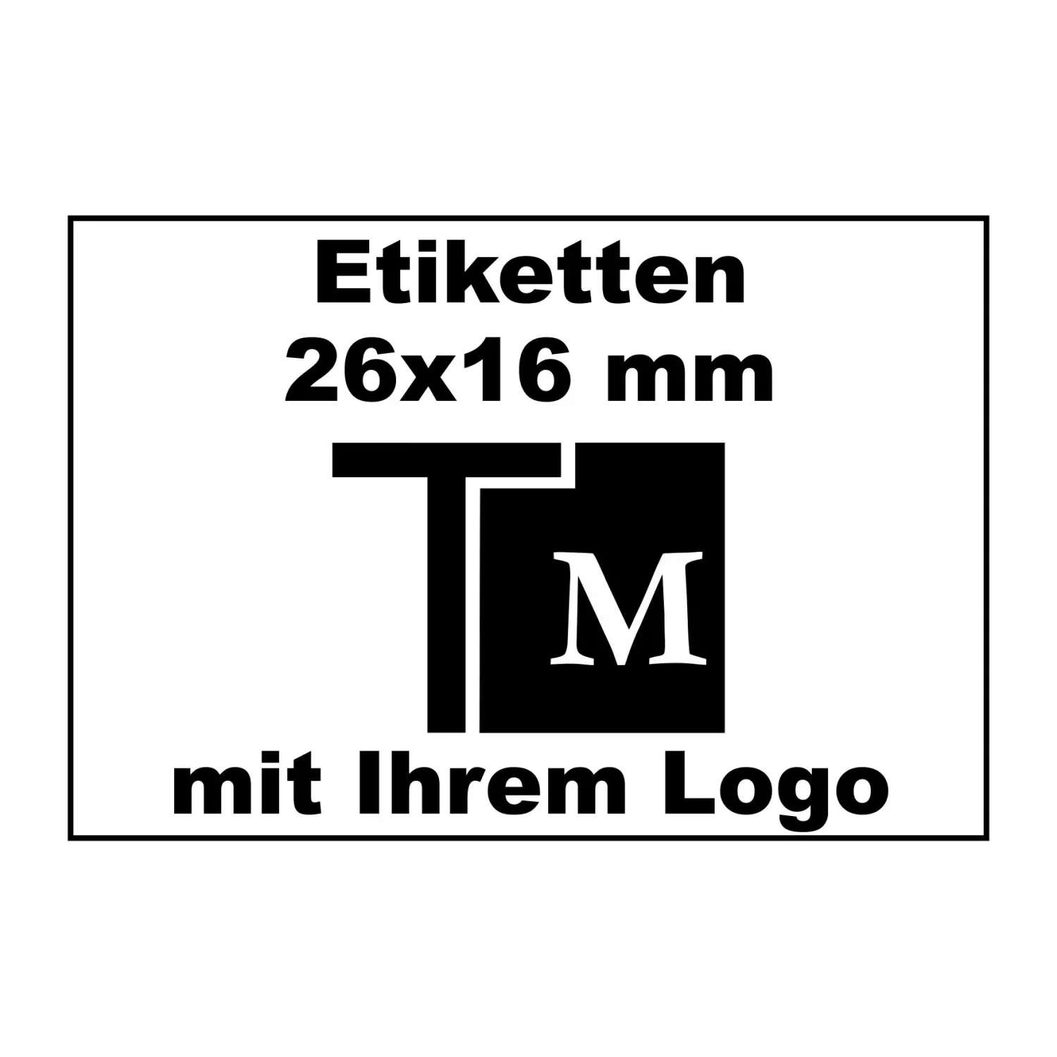 Etiketten 26x16 mm rechteckig mit Aufdruck