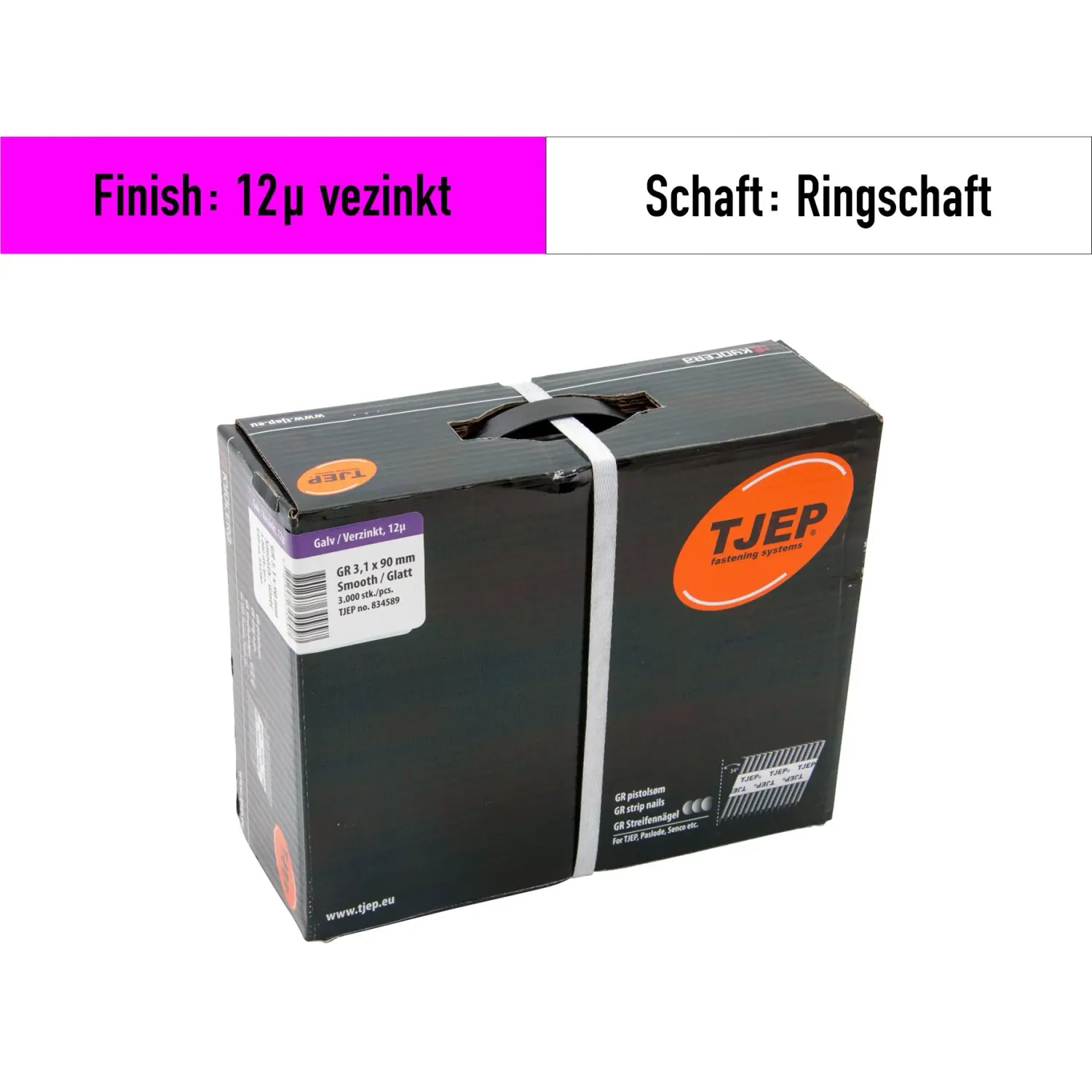 Streifennagel Tjep GR 31/90 12µ verzinkt - 3.000 Nägel