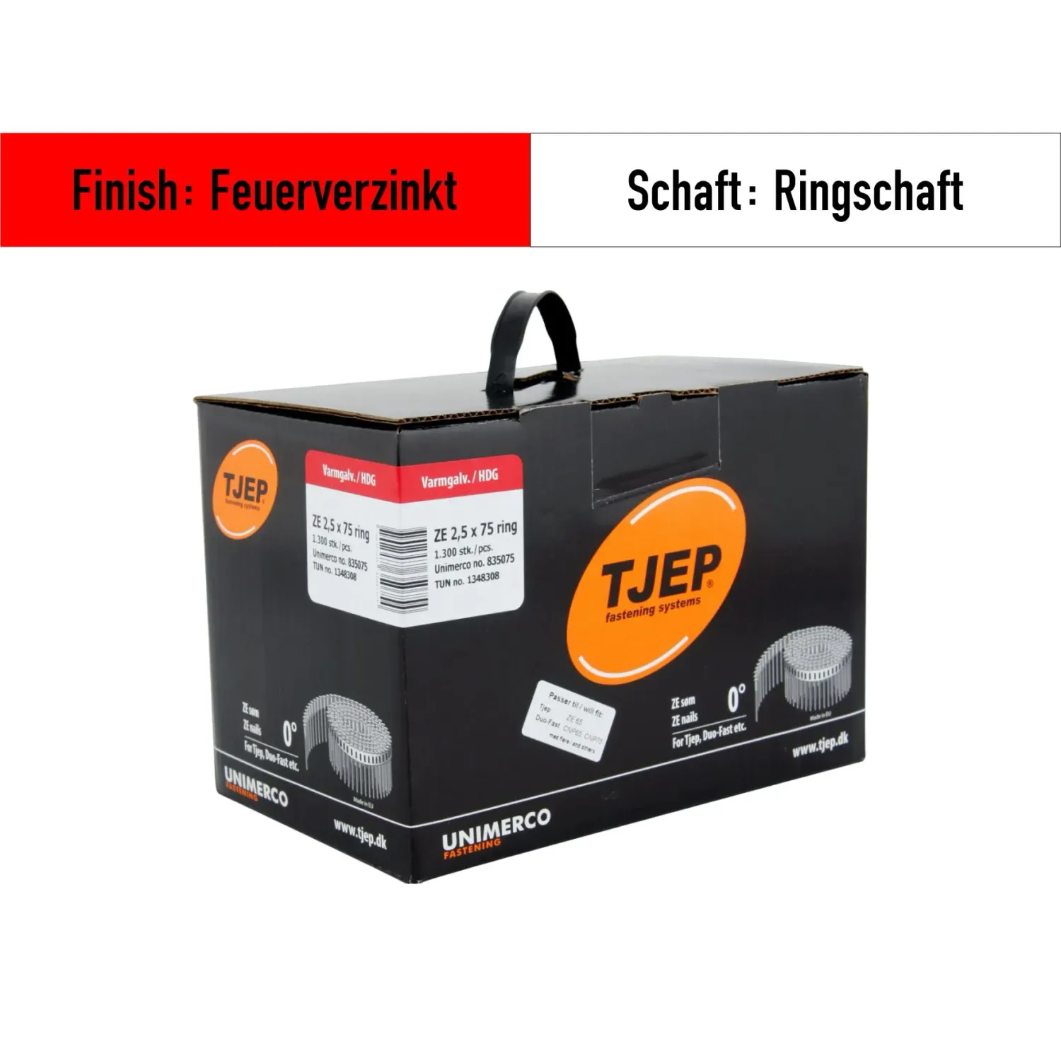 Coilnagel Tjep ZE 25/75 - 835075 - feuerverzinkt - 1.300 Nägel