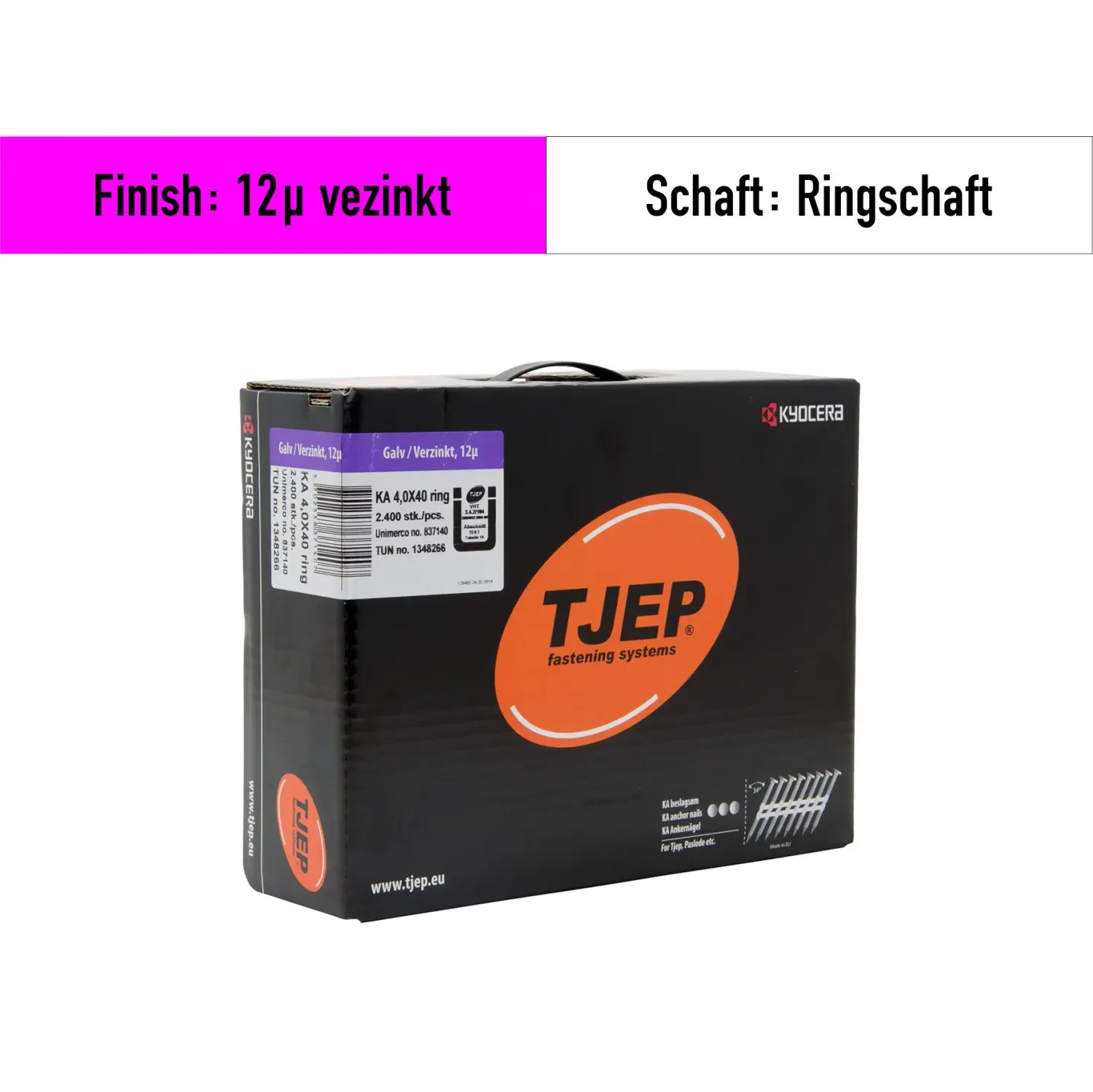 Ankernägel Tjep KA 40-40 mm Länge - 12µ verzinkt - 2.400 Nägel