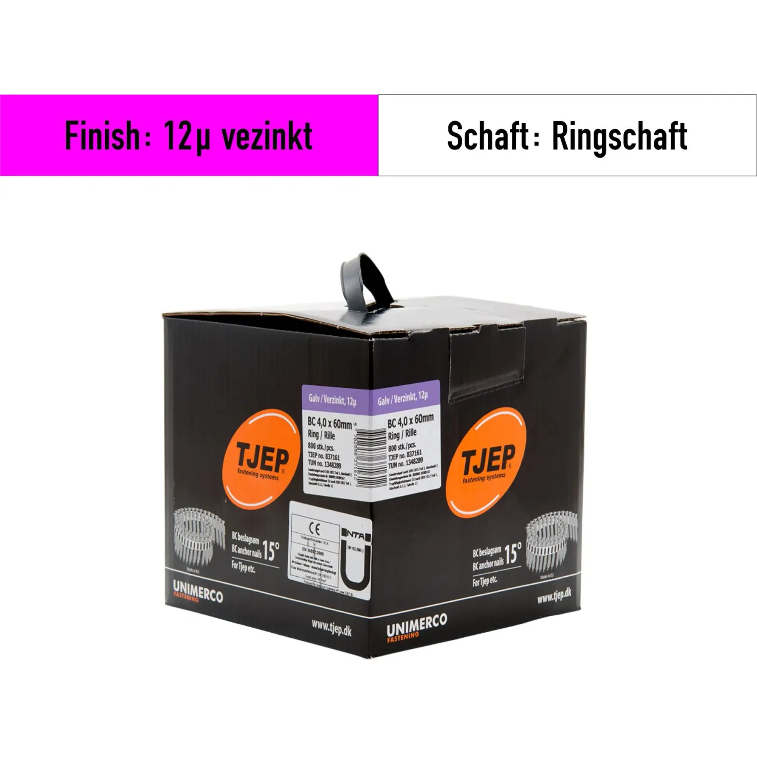 Ankernägel Tjep BC-40 60 mm Länge - 800 Nägel