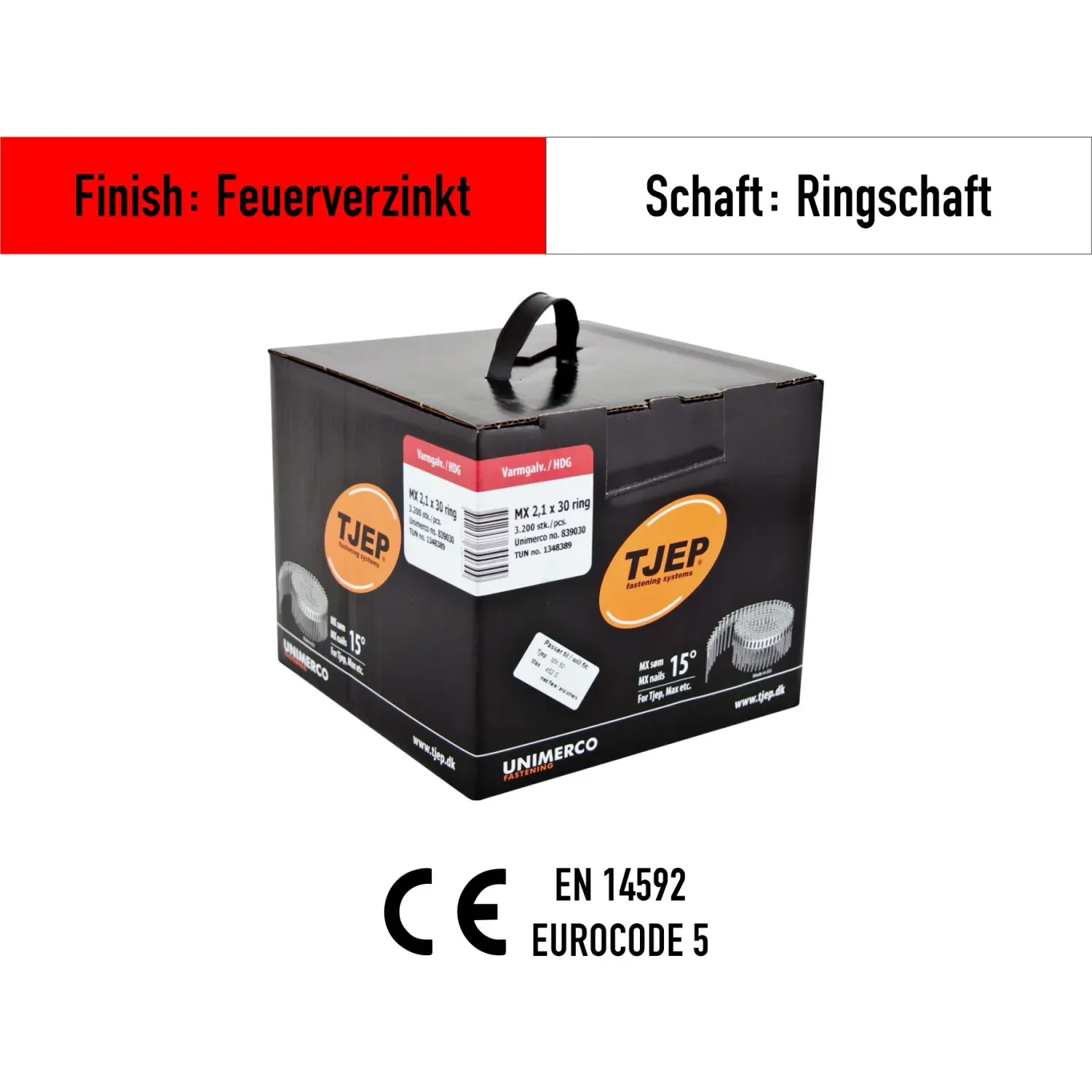 Coilnagel Tjep MX 21/30 - 839030 - feuerverzinkt - 3.200 Nägel