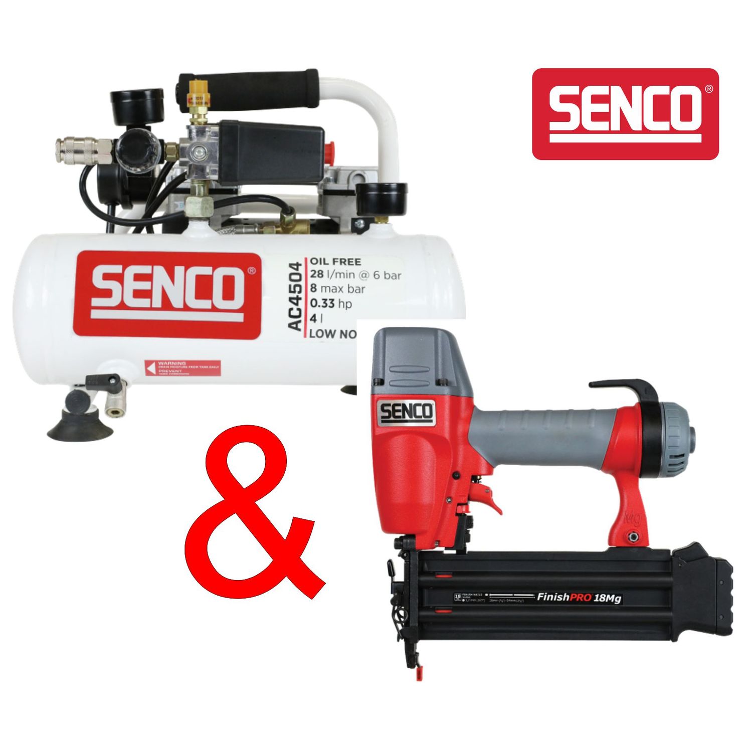 Starterkit Senco FinishPro18Mg + Kompressor