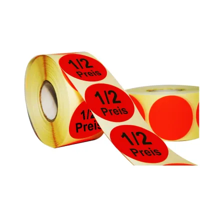 Aktionsetiketten 30 mm Durchmesser - 1/2 Preis