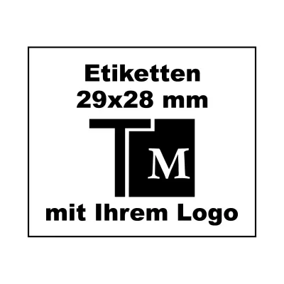 Etiketten 29x28 mm mit Aufdruck
