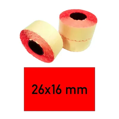 Etiketten 26x16 mm rechteckig rot