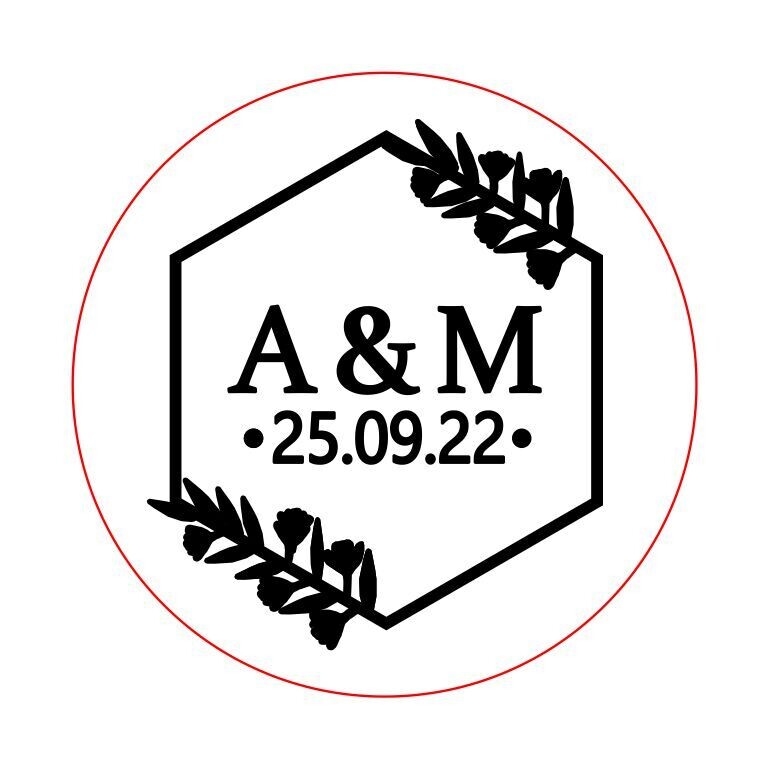 Siegel Hochzeit mit Initialen und Datum