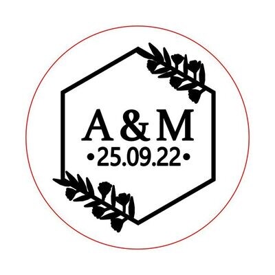 Siegel Hochzeit mit Initialen und Datum