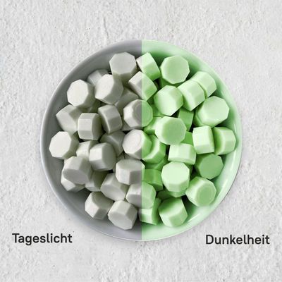 Siegelwachs in Perlen - Fluoreszierend Grün (glow in the dark) - Granulat