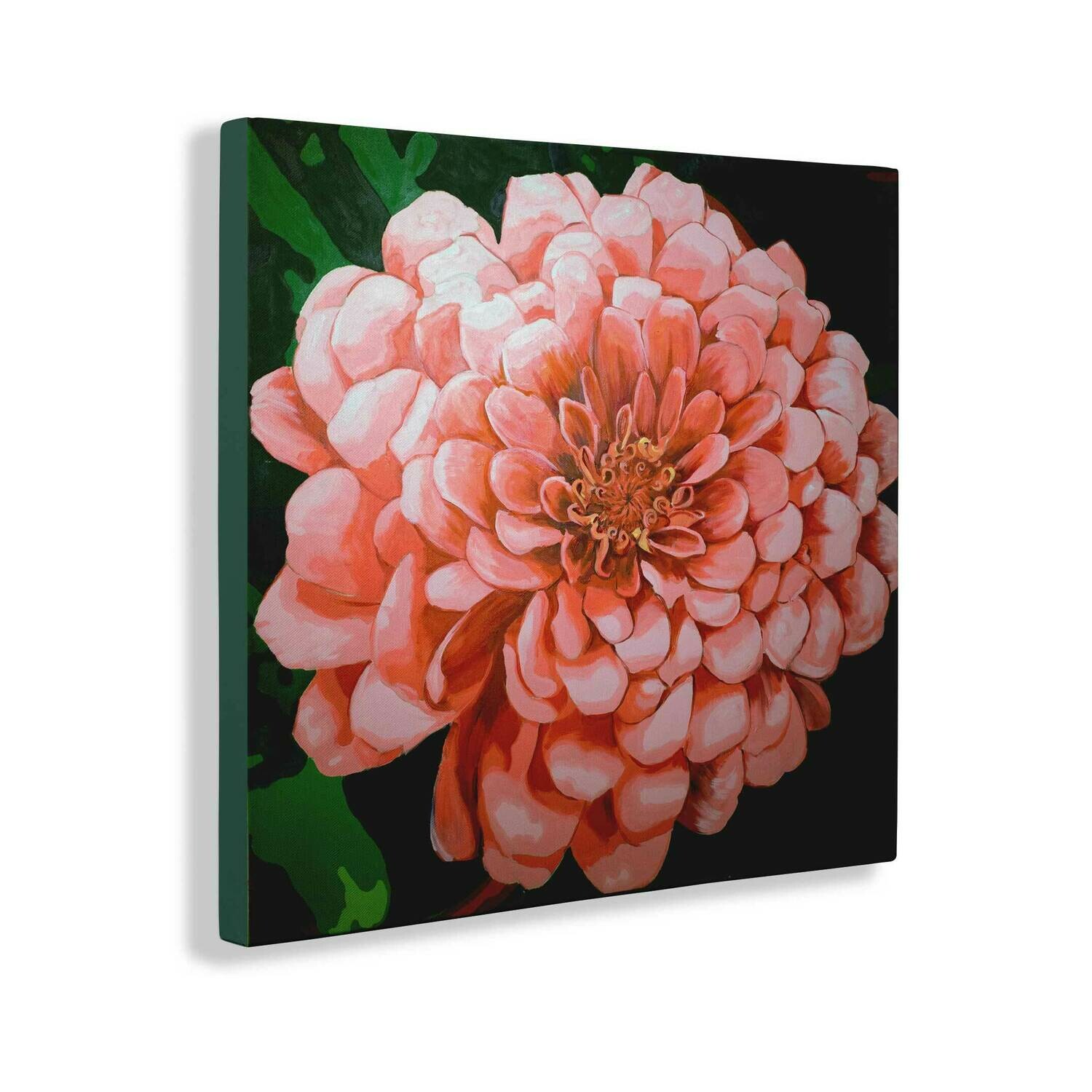 Zinnia | Original Oil Painting, Want to add a frame?: Unframed