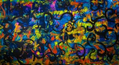 Filigree On Fire | Mixed Media Original