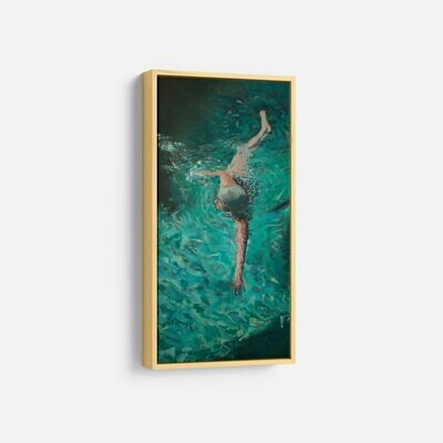 Pool Swimmer | Original Oil Painting