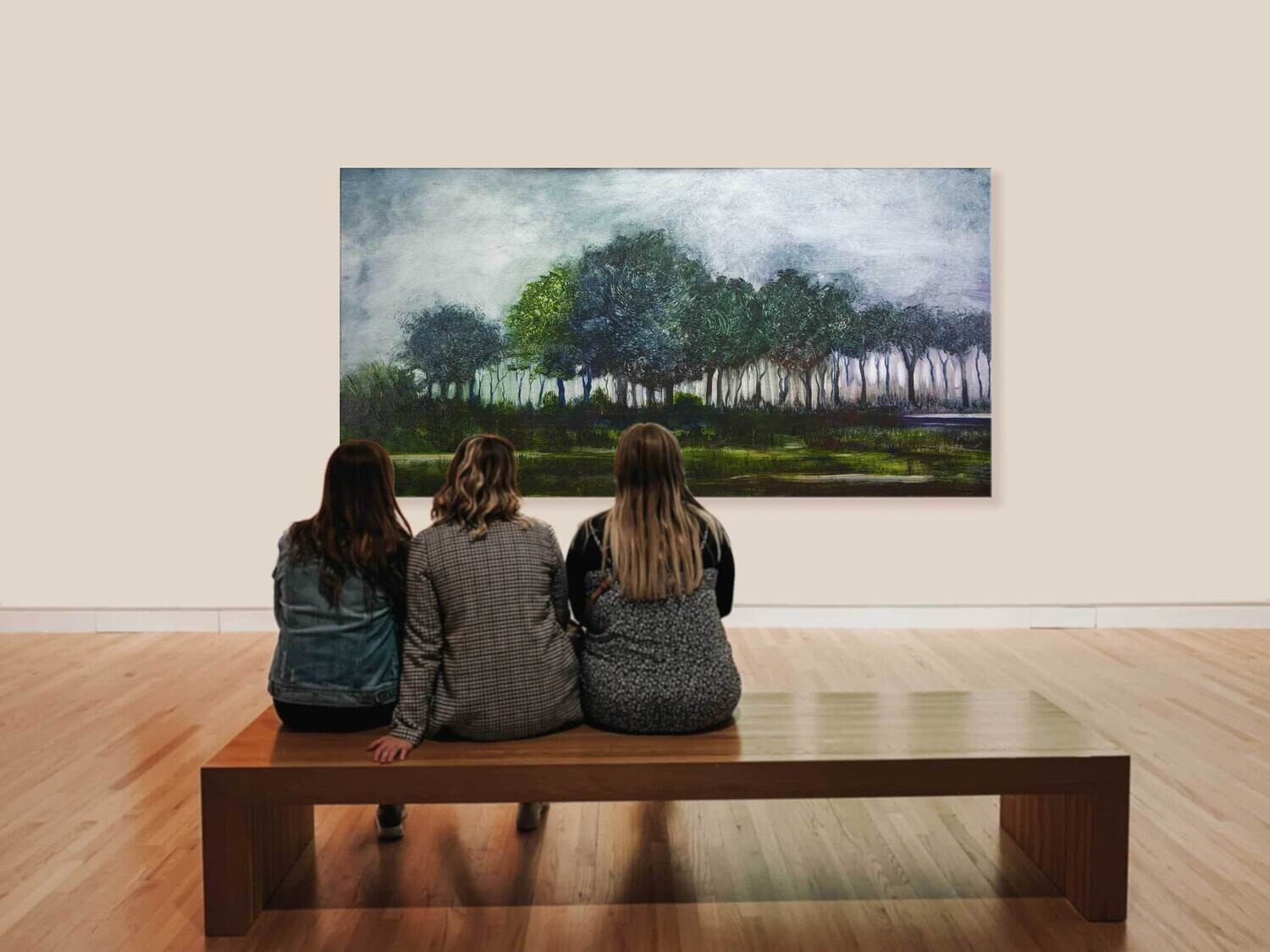 Trees On Horizon | Metal Print