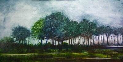 Trees On Horizon | Metal Print