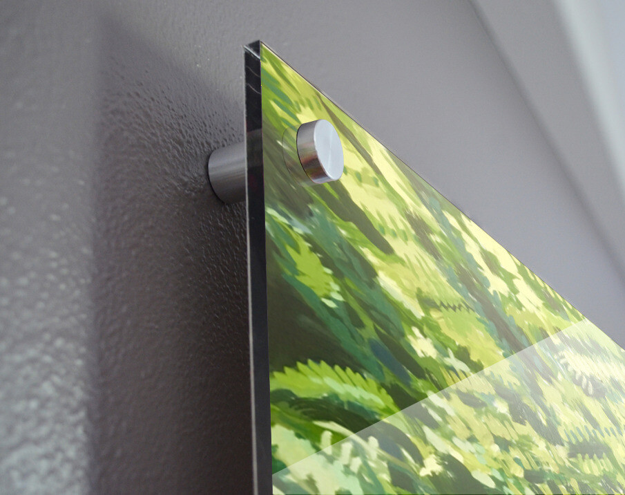 Lady Ferns | Vivid Print on Acrylic, Choose hardware option:: Stand off posts