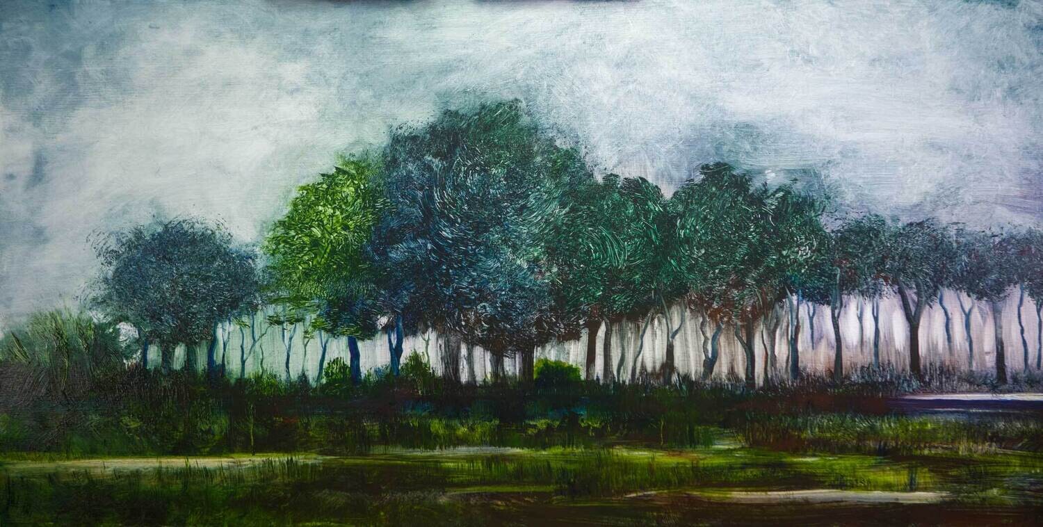 Trees On Horizon | Metal Print