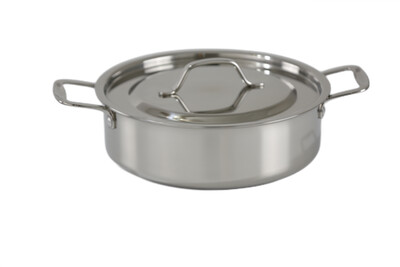 Stainless Steel Rondeau Pan (brazier/brasier) with stainless steel Cover