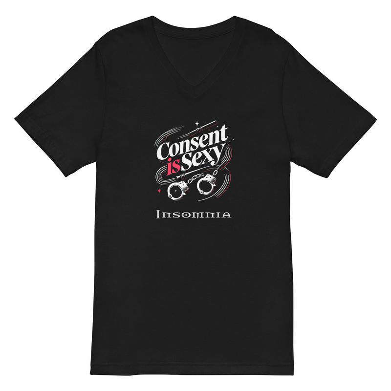Consent is sexy! Kurzärmeliges Unisex-T-Shirt mit V-Ausschnitt 