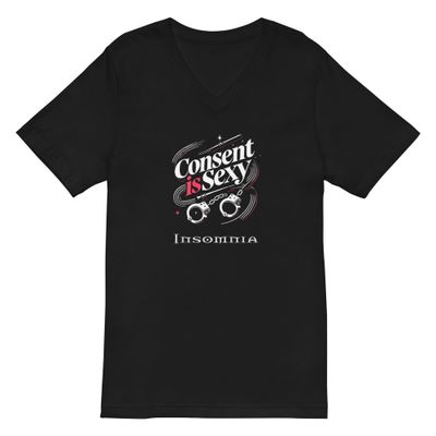 Consent is sexy! Kurzärmeliges Unisex-T-Shirt mit V-Ausschnitt 