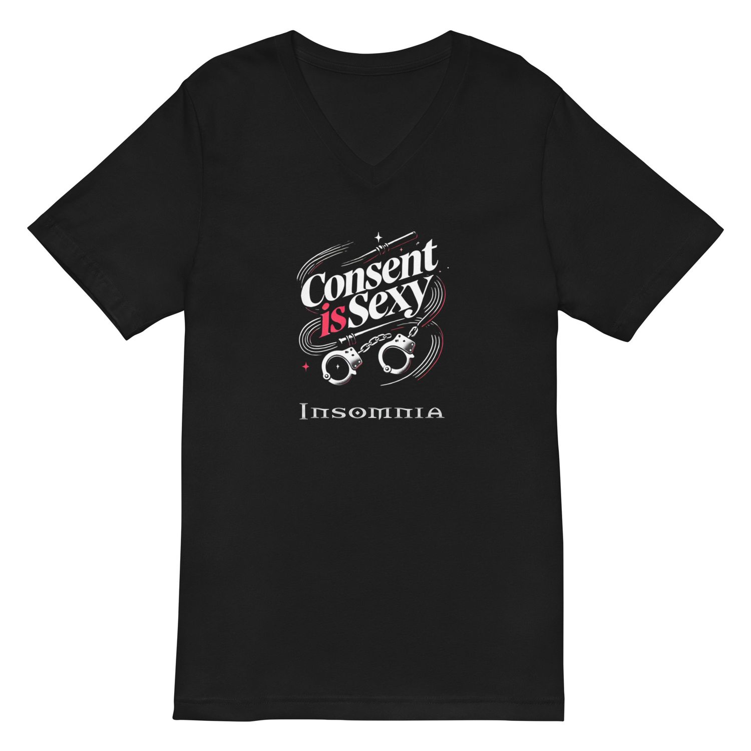 Consent is sexy! Kurzärmeliges Unisex-T-Shirt mit V-Ausschnitt 