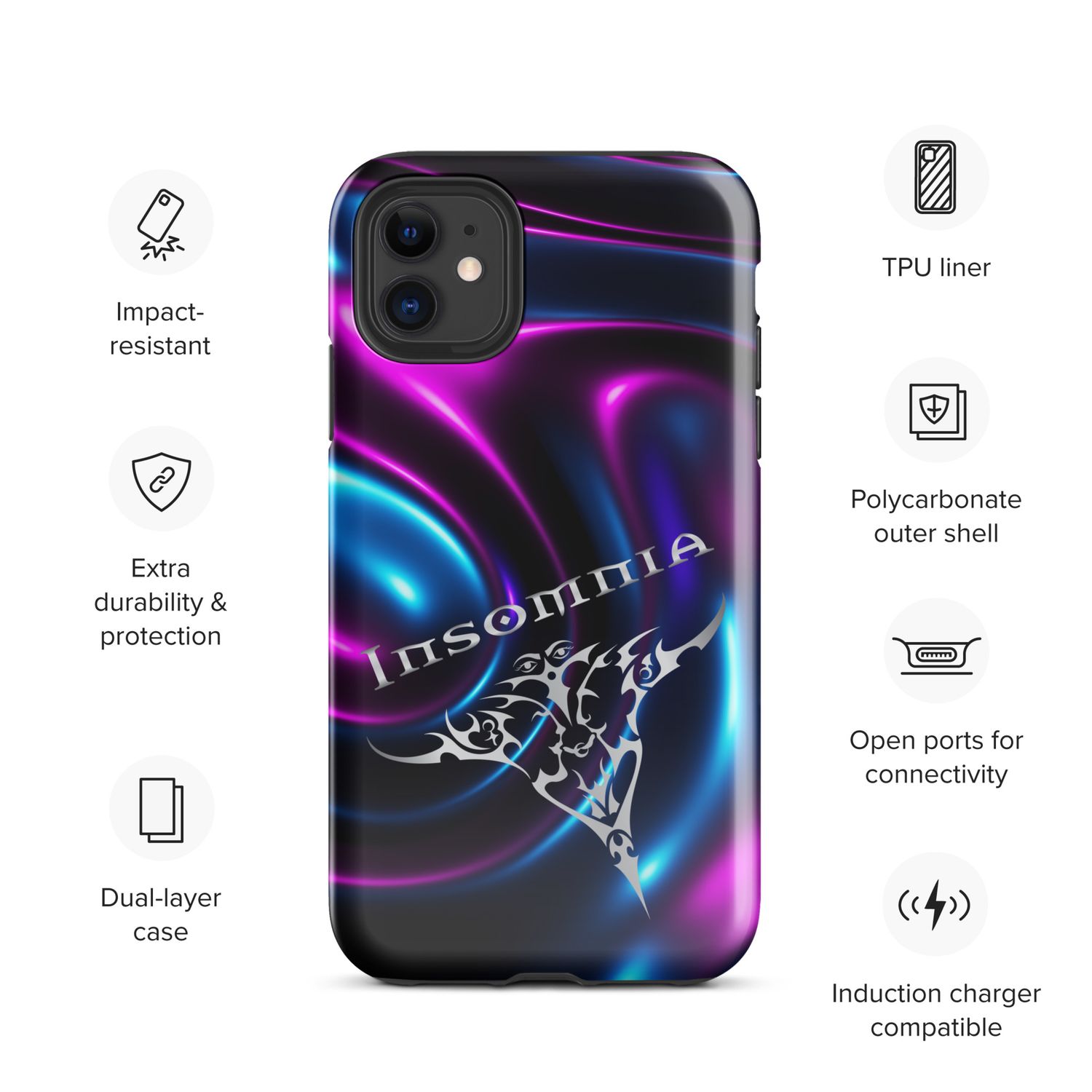 Hardcase iPhone® Handyhülle Insomnia Fluid Silber
