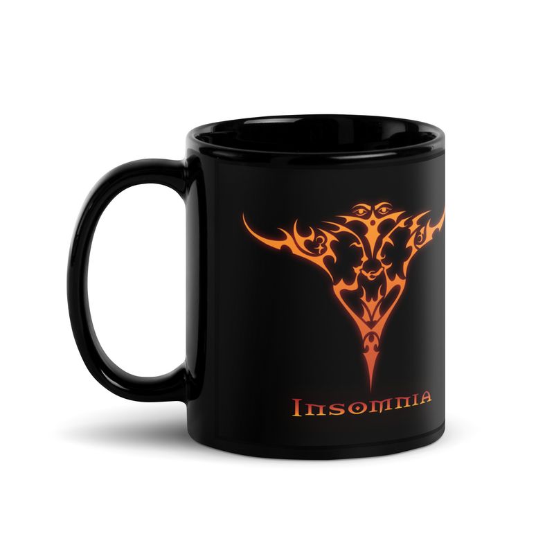 F*ck off!  Schwarze glänzende Tasse