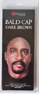 Woochie Dark Brown Bald Cap