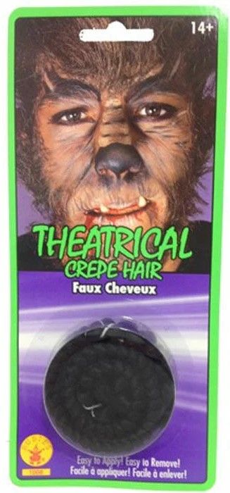 Rubie&#39;s Theatrical Crepe Hair, Colour: Black