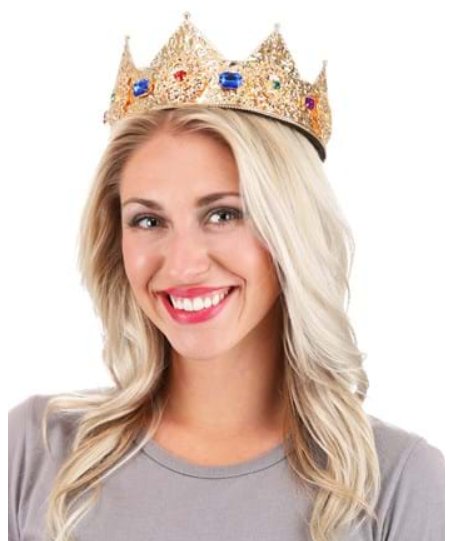 Elope Gold Ladies Adjustable 3&quot; Pointed Crown