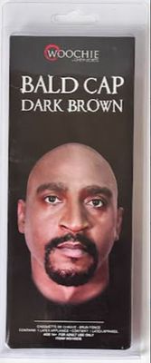 Woochie Dark Brown Bald Cap