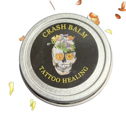 Crash Balm&#39;s tattoo healing balm. Heal your tattoo faster with this healing balm.