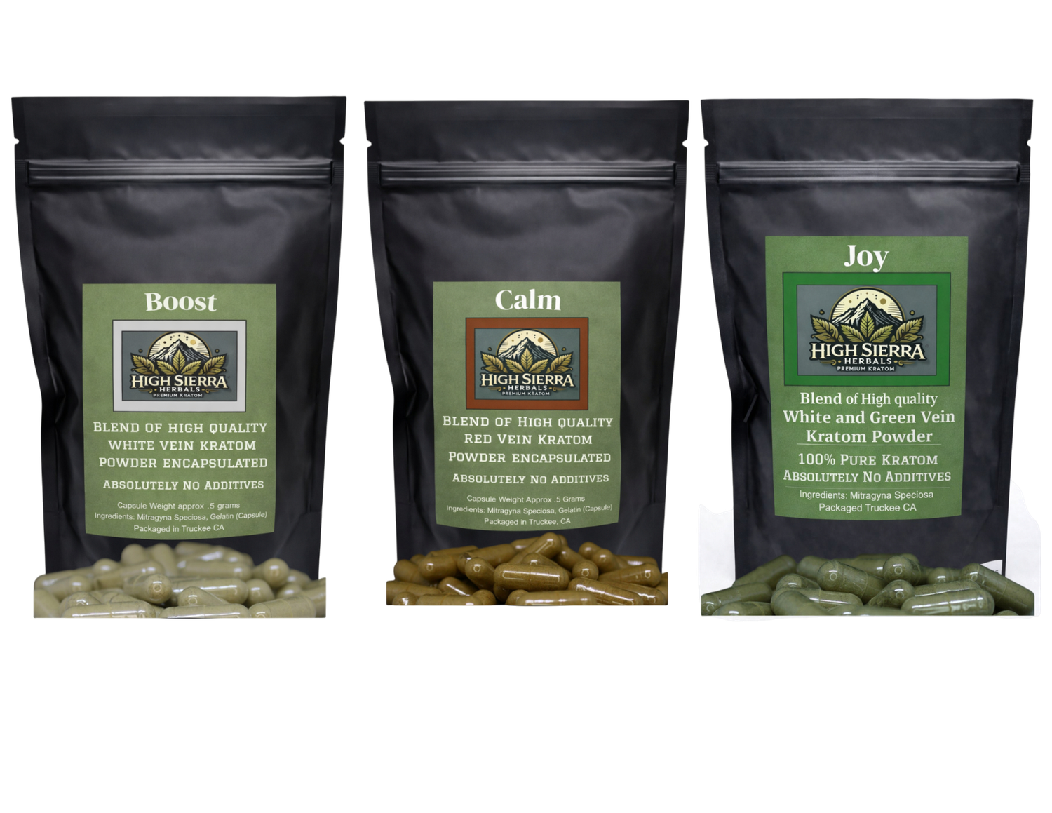 Sample Pack Blends: Boost, Calm and Joy (15 Grams of each approx 30 Capsules)