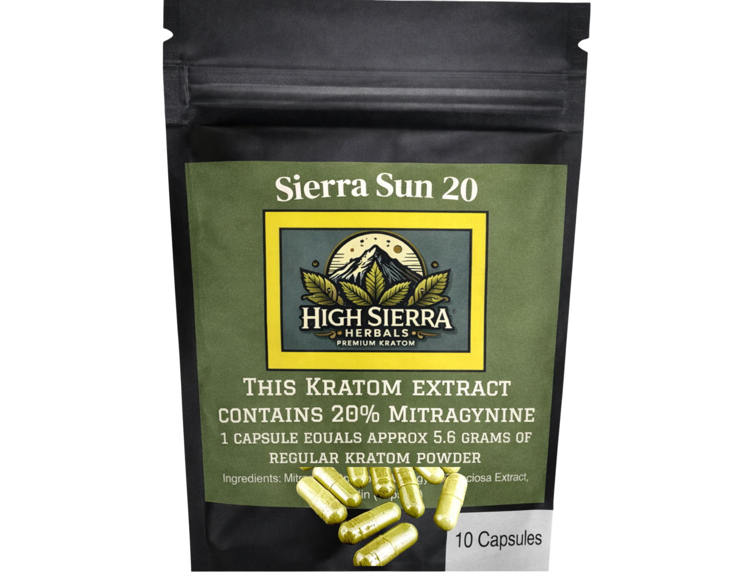 Sierra Sun 20 Capsules (80mg Mitragynine)