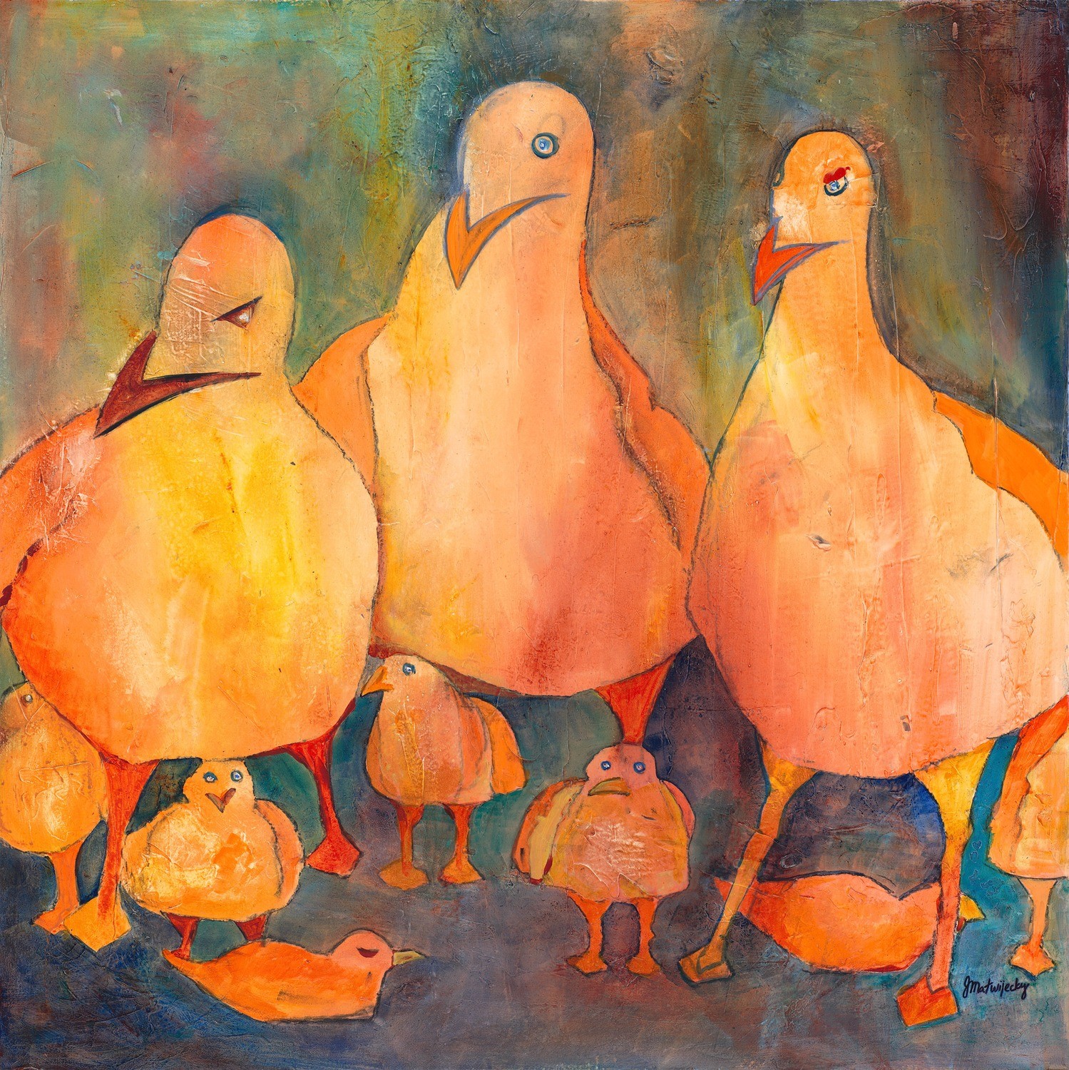 Sunset Seagulls
