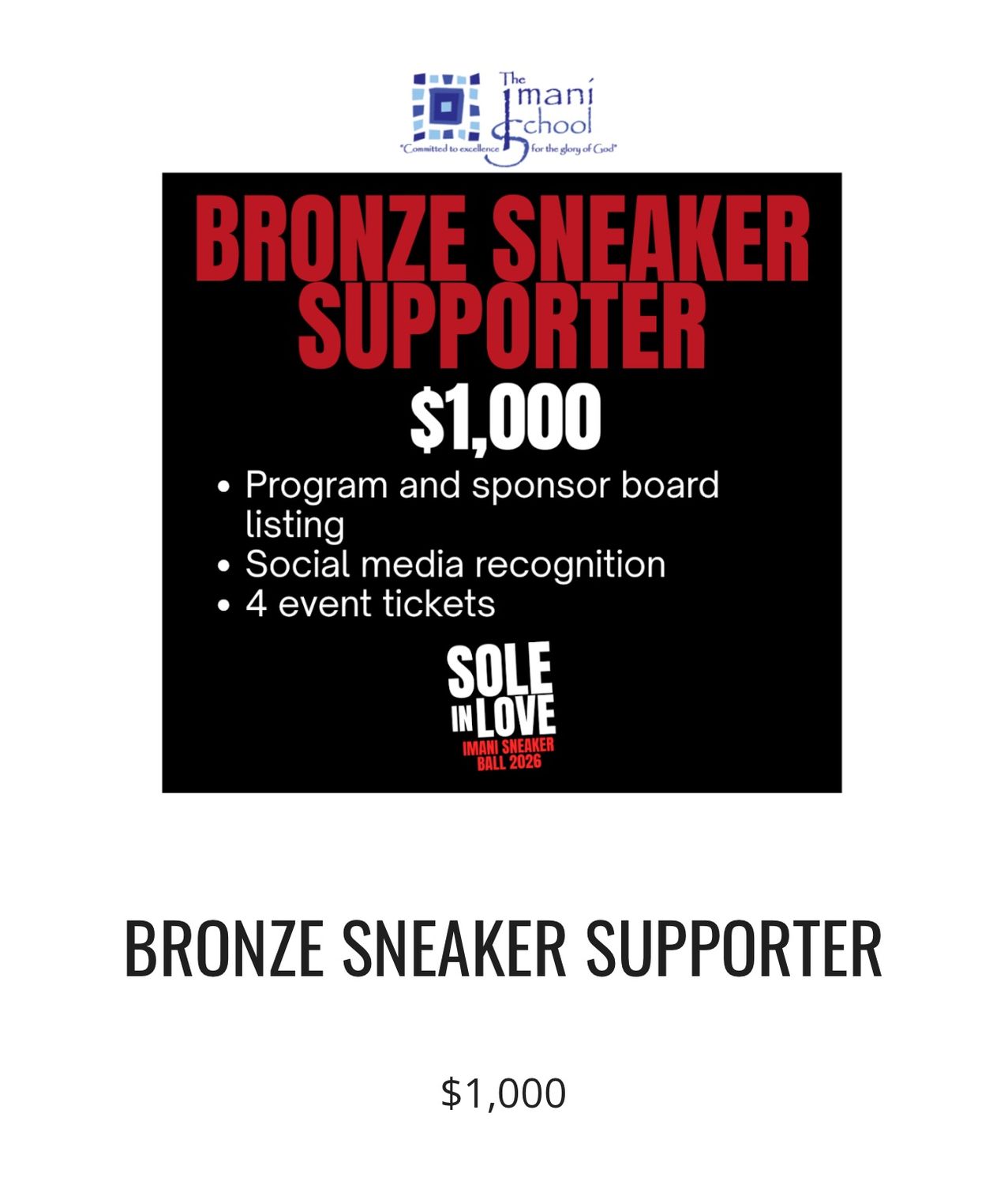 Bronze Sneaker Sponsorship