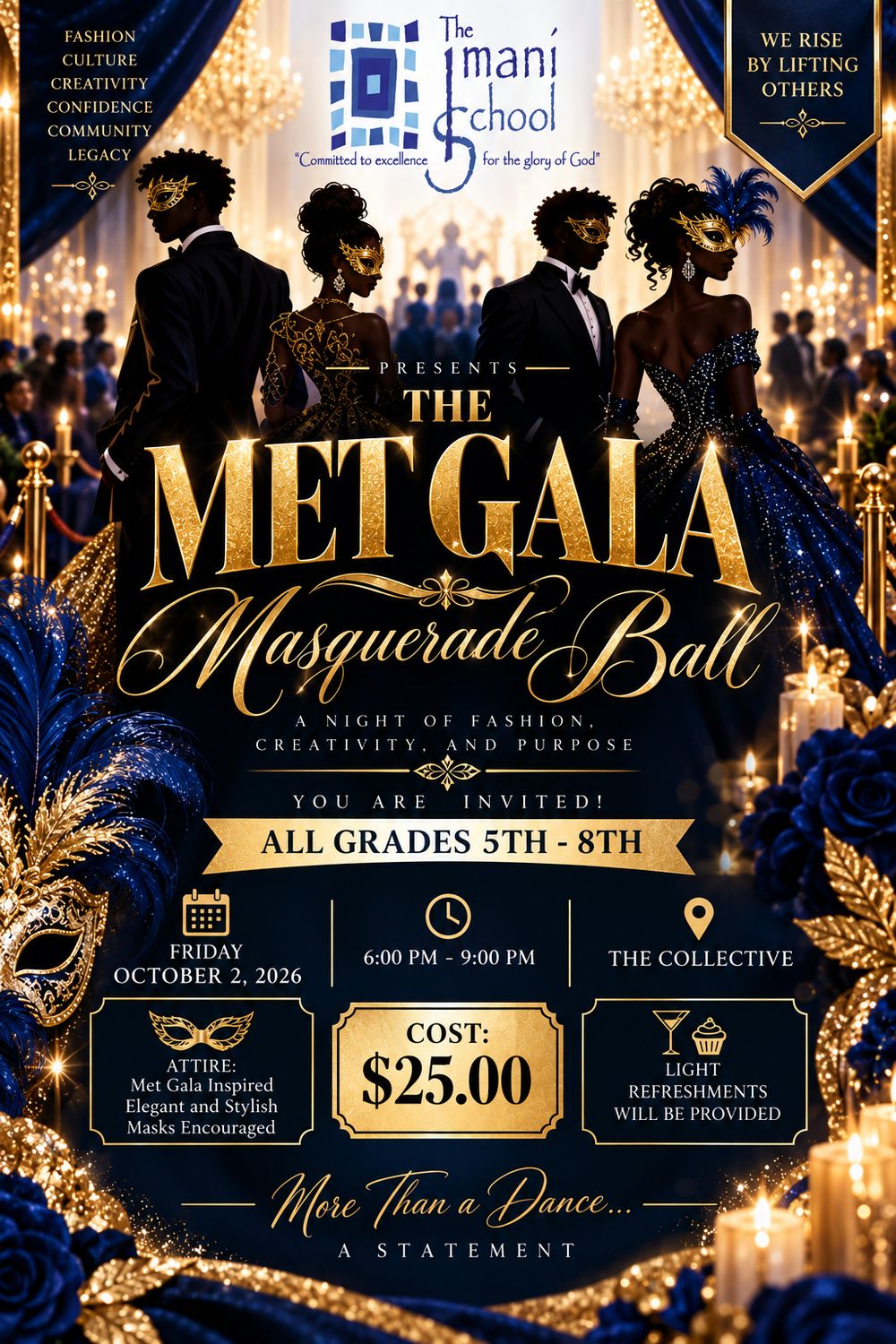 Homecoming Dance 2026 - 5th - 8th Grade ONLY - The Met Gala Masquerade Ball - Friday - October 2, 2026
