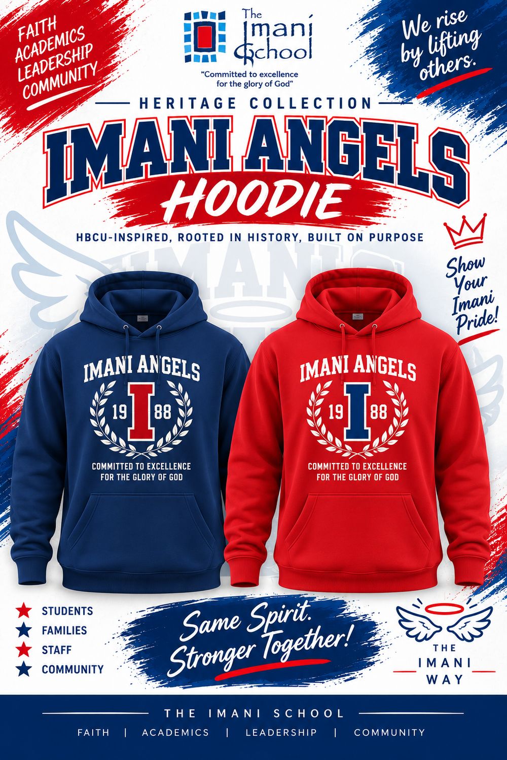 Imani Angels Hoodie With Crest- Heritage Collection - Toddler - Adult Sizes Available