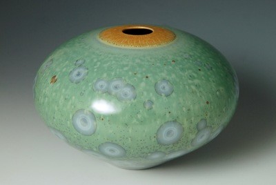 Turquoise Oval Pot 4 ¼" x 6 ½"