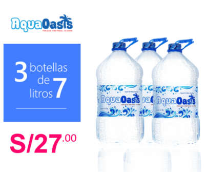 3 Botellas de Agua Agua AquaOasis 3 Botellas de Agua Agua AquaOasis