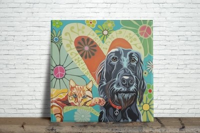 Azulejo Decorativo Cão e Gato
