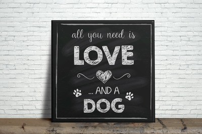 Azulejo Decorativo Love and Dog