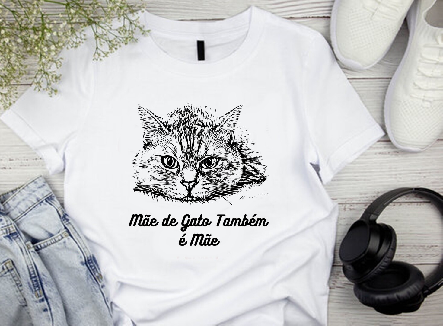 Camiseta Mãe de Gato Também É Mãe