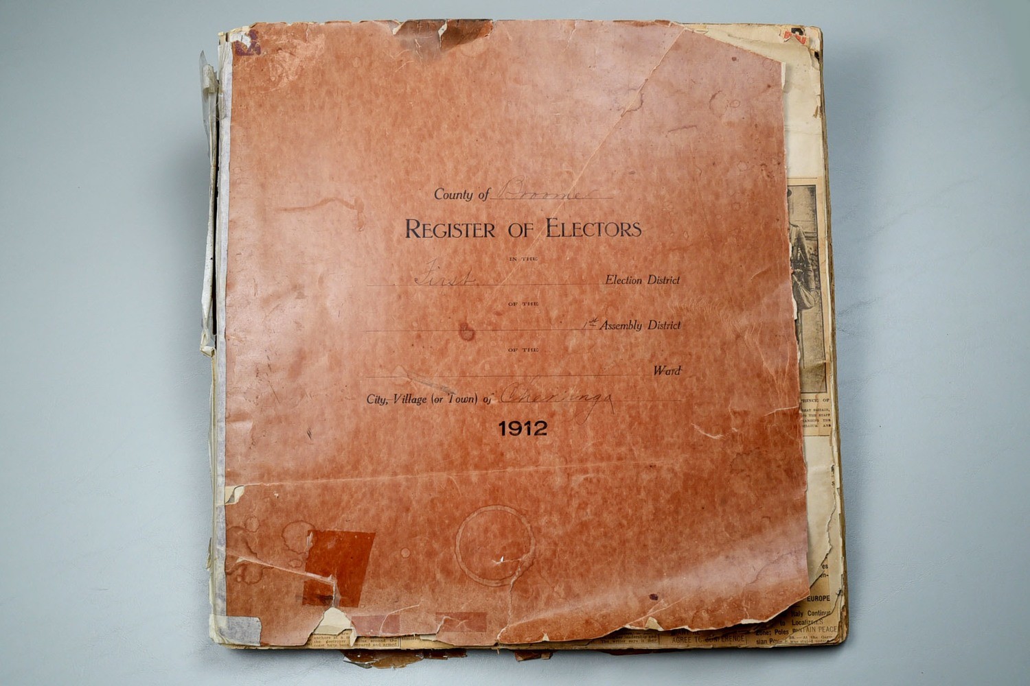 WWI U.S. 1914 BINGHAMTON PRESS AND LEADER NEWSPAPER SCRAPBOOK