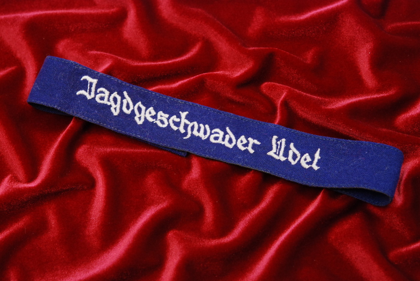 WWII GERMAN LUFTWAFFE JAGDGESCHWADER UDET CUFF TITLE