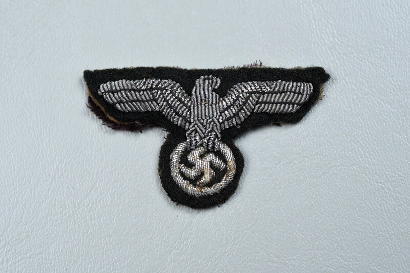WWII GERMAN ARMY OFFICER'S VISOR HAT INSIGNIA SET - BULLION