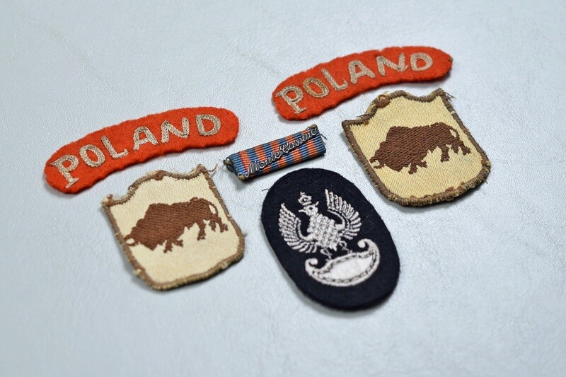 WWII POLISH 5th KRESOWA INFANTRY DIVISION MONTE CASSINO INSIGNIA GROUP