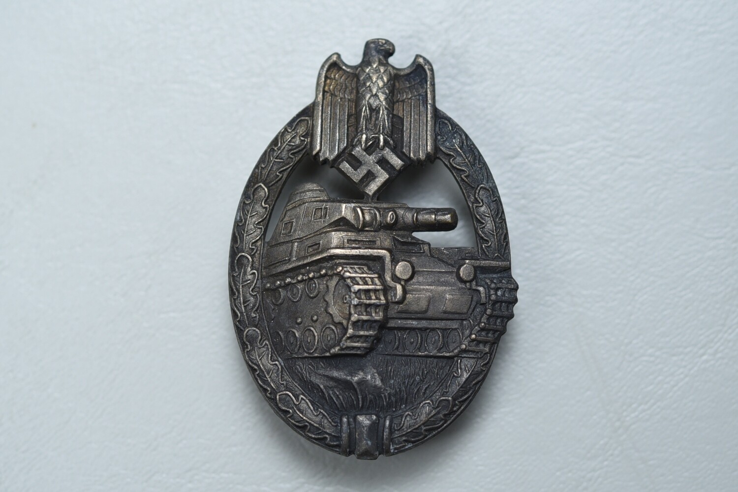 WWII GERMAN PANZER ASSAULT BADGE IN BRONZE BY KARL WURSTER