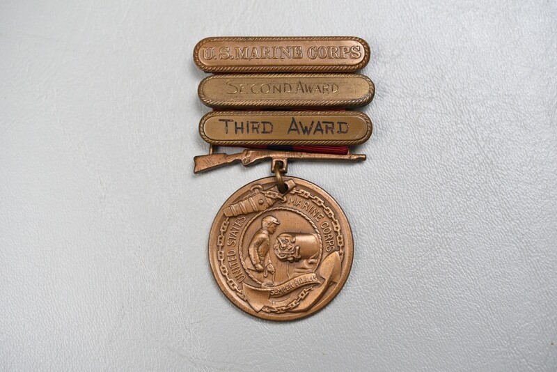 WWII U.S.M.C. GOOD CONDUCT MEDAL TO BUD HIBBS 1939-1945 w/2nd &amp; 3rd AWARD BARS
